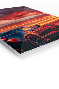 Red Supercar Sunset wall art