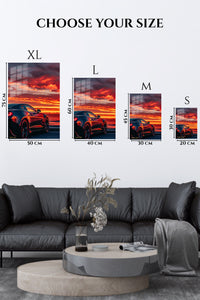 Red Supercar Sunset wall art