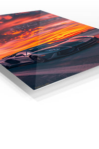 Silver Supercar Sunset wall art