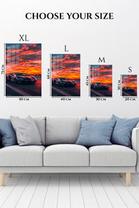 Silver Supercar Sunset wall art