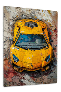 Yellow Supercar Top View wall art