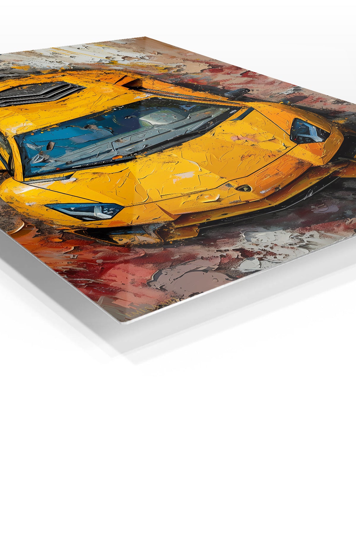 Yellow Supercar Top View wall art