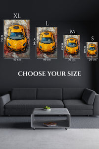 Yellow Supercar Top View wall art
