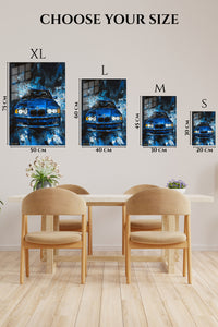 Blue BMW Classic Car Rain wall art