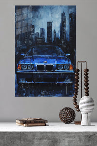 Blue BMW Urban Night wall art