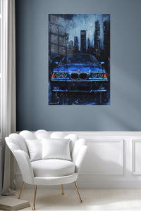 Blue BMW Urban Night wall art