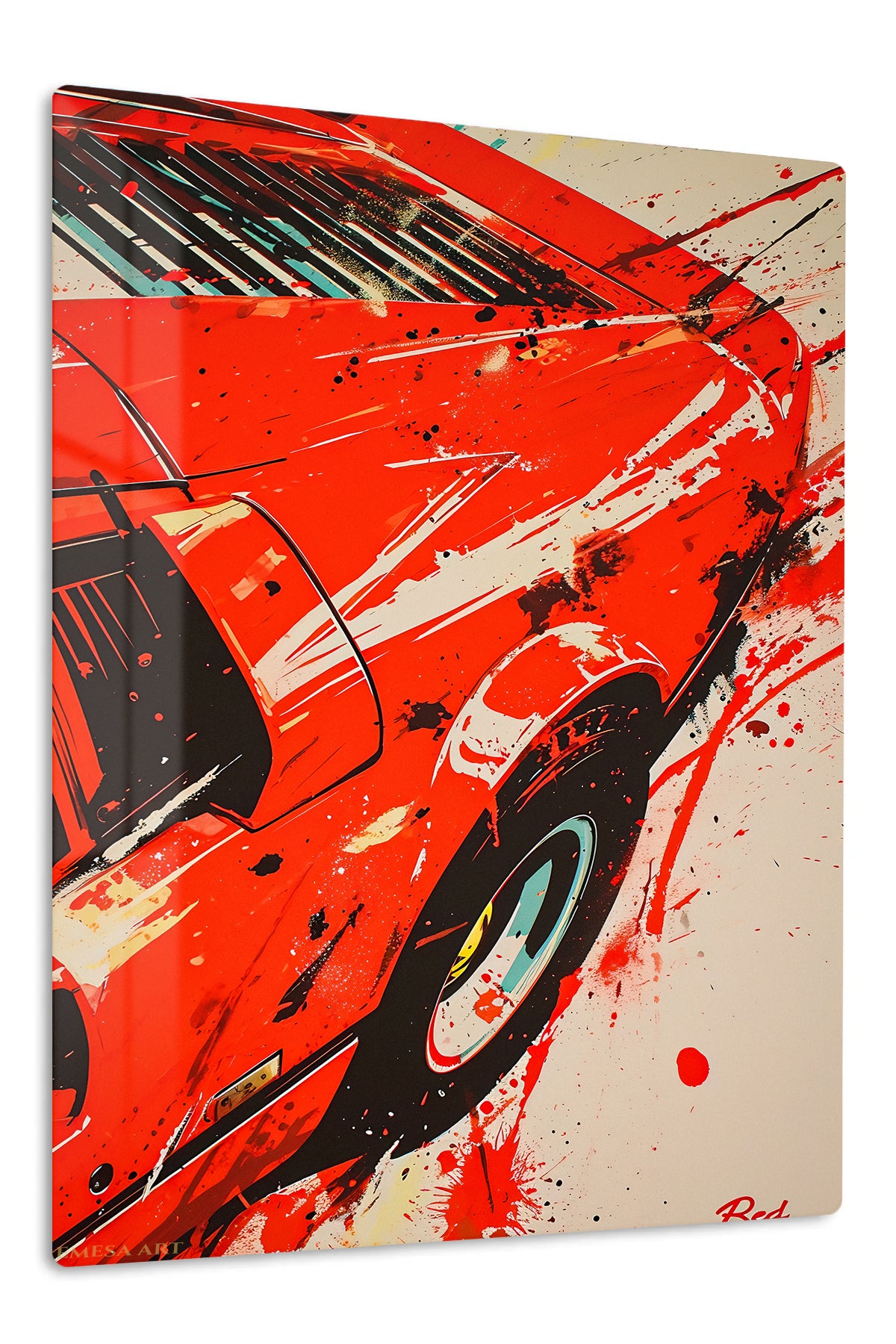 Red Classic Sports Car Abstract wall art