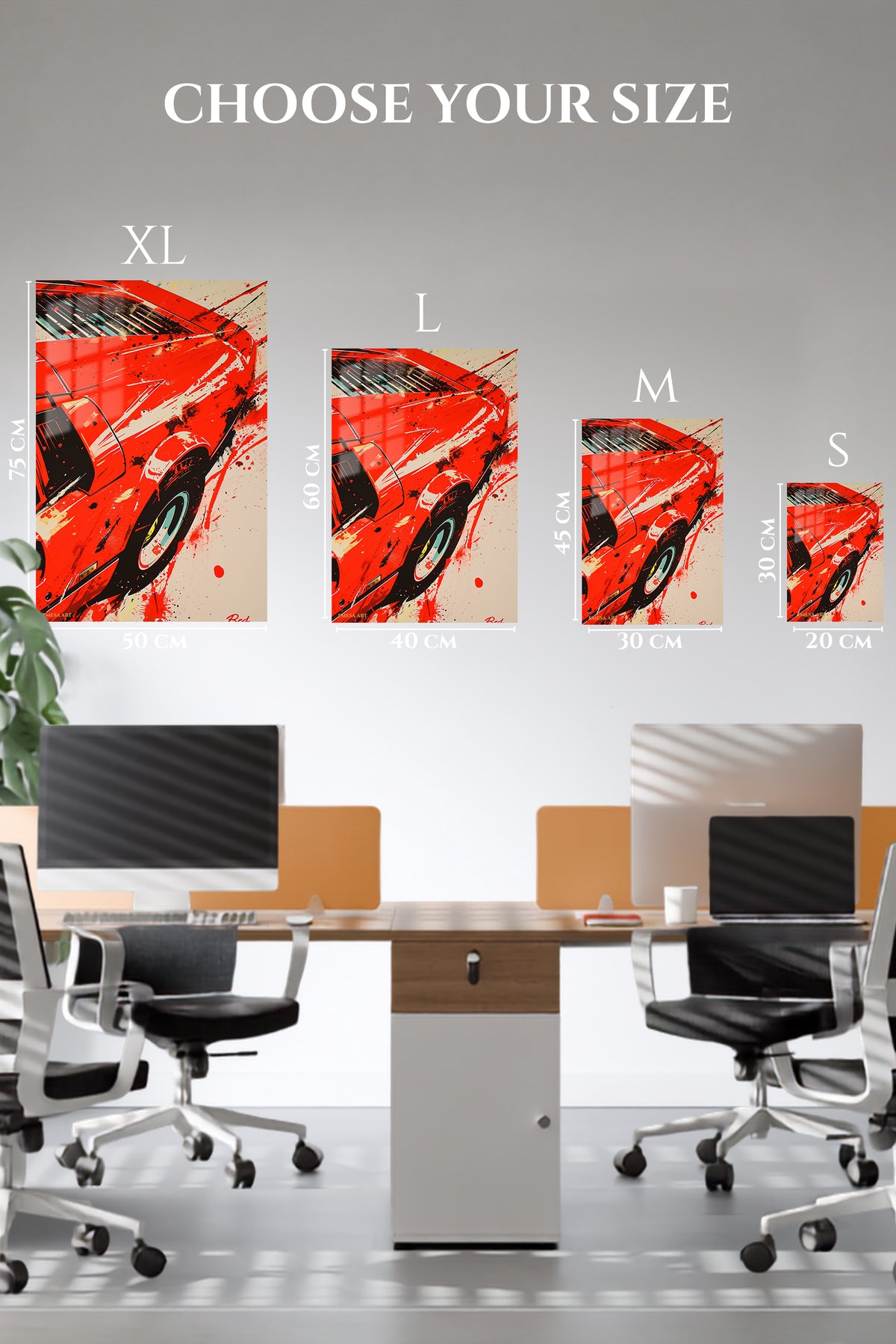 Red Classic Sports Car Abstract wall art