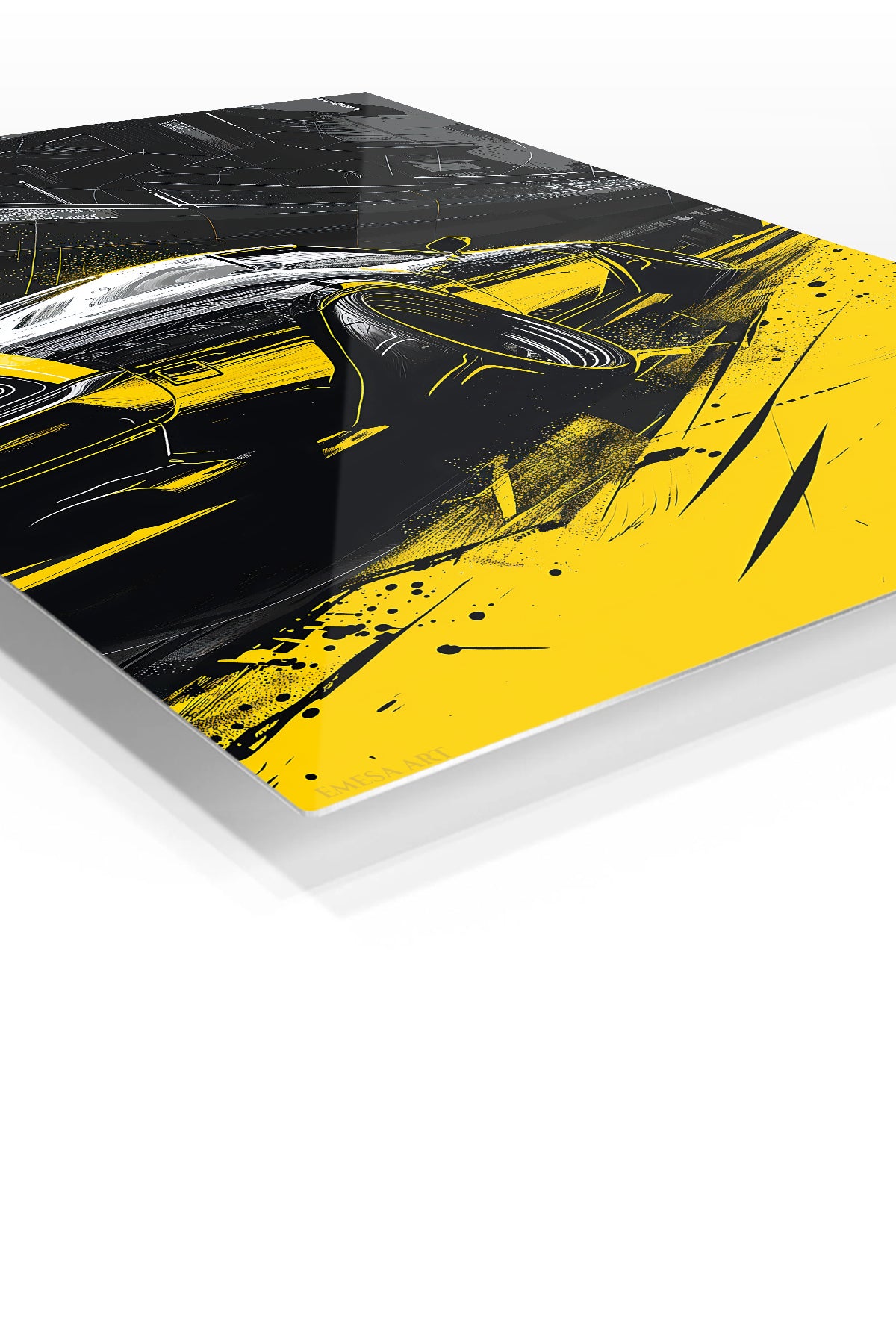 Yellow Black Supercar Graphic wall art