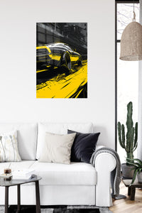 Yellow Black Supercar Graphic wall art
