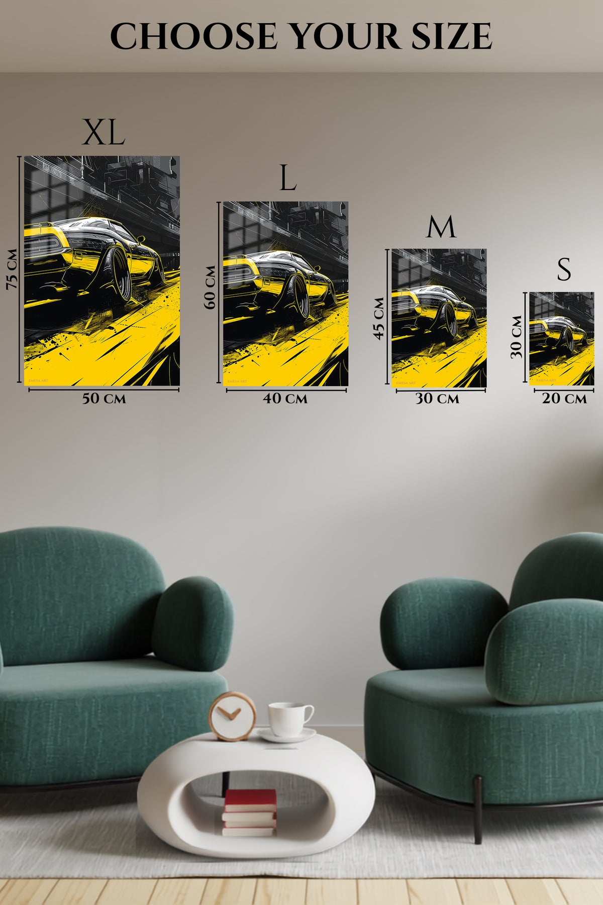 Yellow Black Supercar Graphic wall art