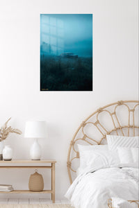 Car in Blue Mist Minimalist wall art