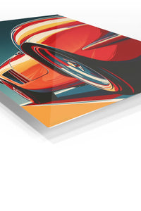 Orange Sports Car Wheel Retro wall art