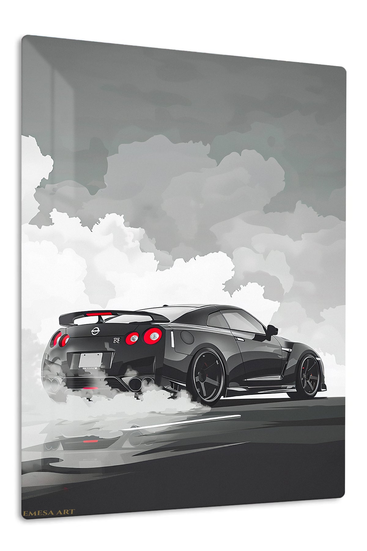 Gray Performance Car Smoke wall art