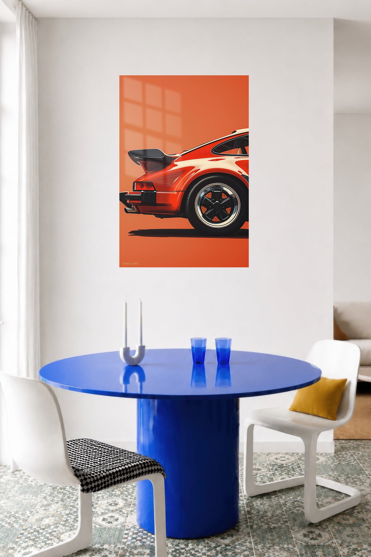 Orange Rear Wing Sports Car wall art