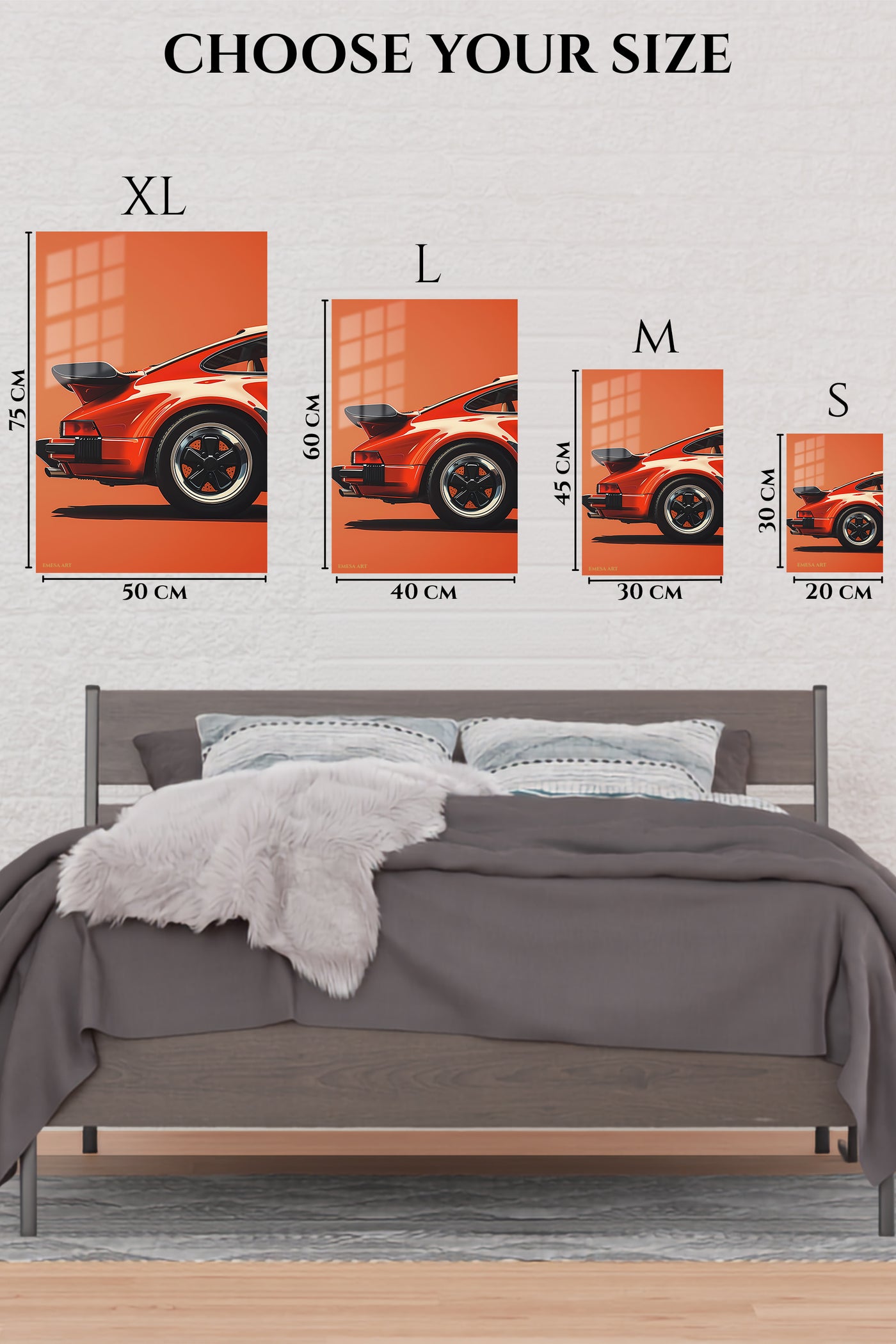 Orange Rear Wing Sports Car wall art