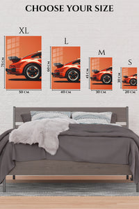 Orange Rear Wing Sports Car wall art