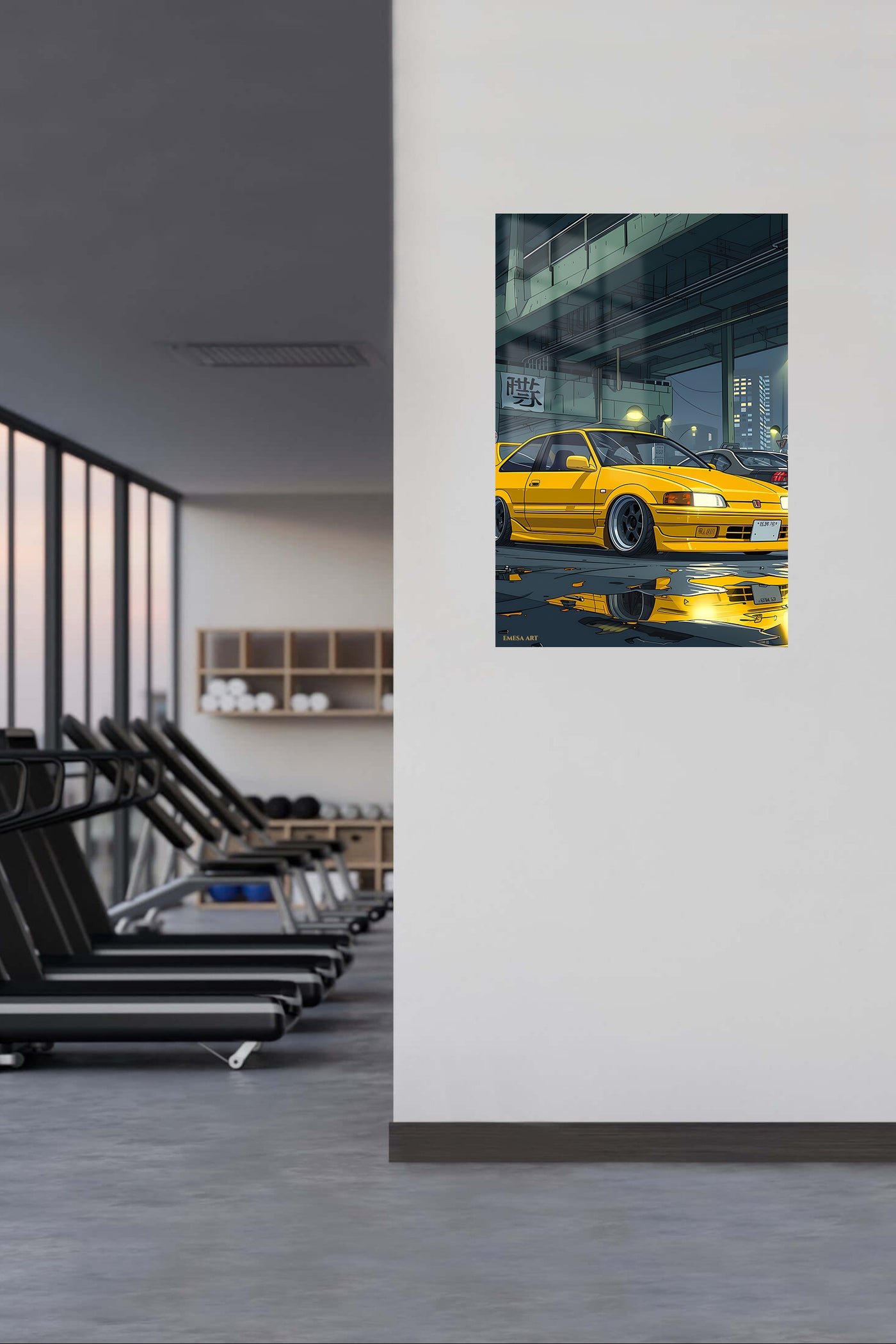 Yellow Classic Coupe Garage wall art