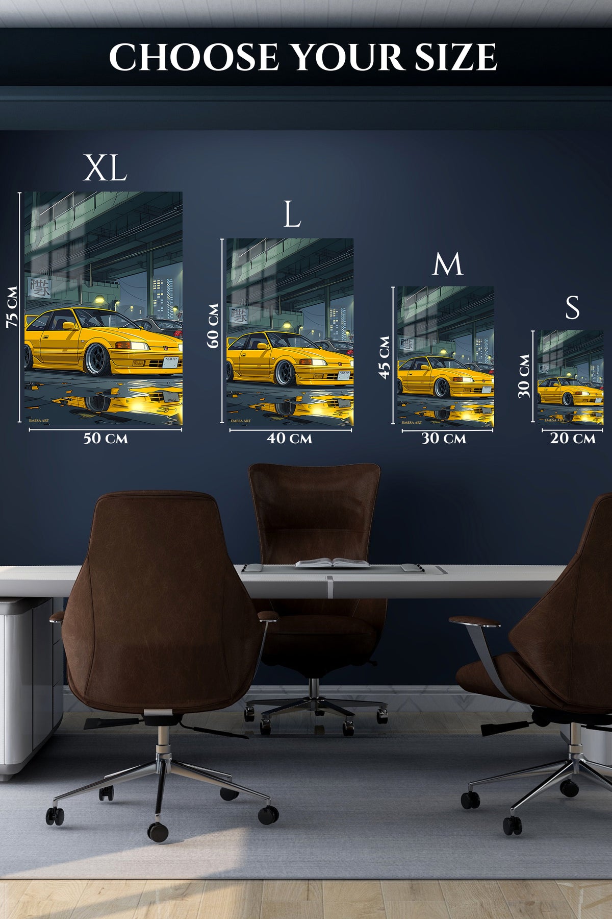 Yellow Classic Coupe Garage wall art