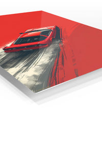 Red Sports Car Minimalist Speed wall art
