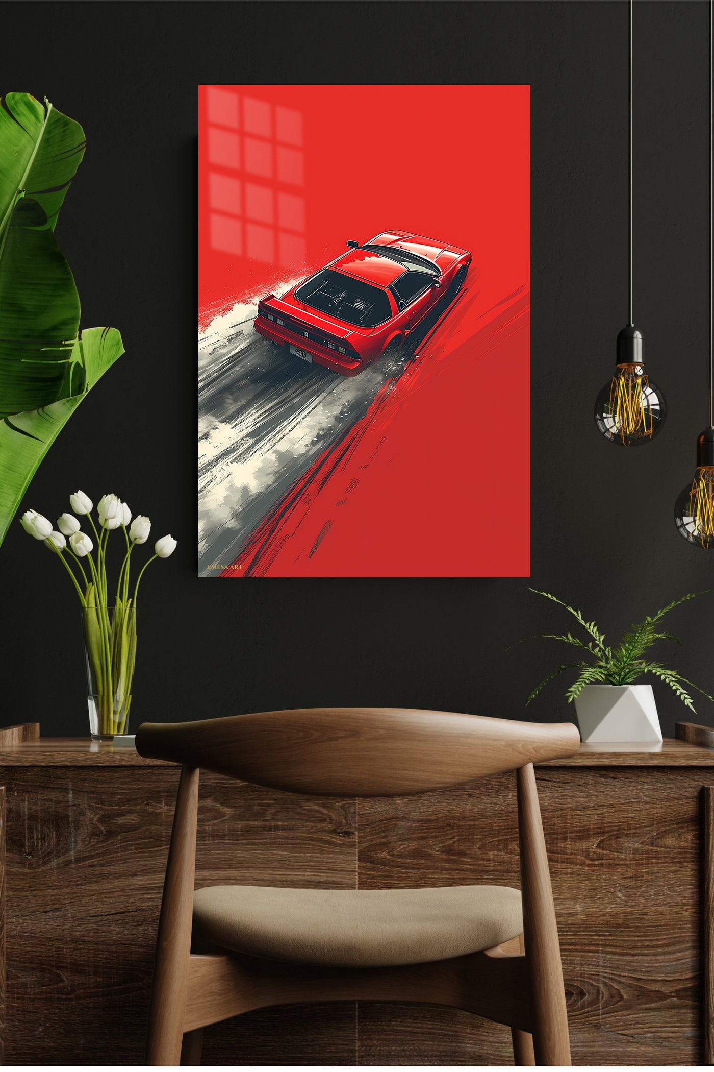 Red Sports Car Minimalist Speed wall art