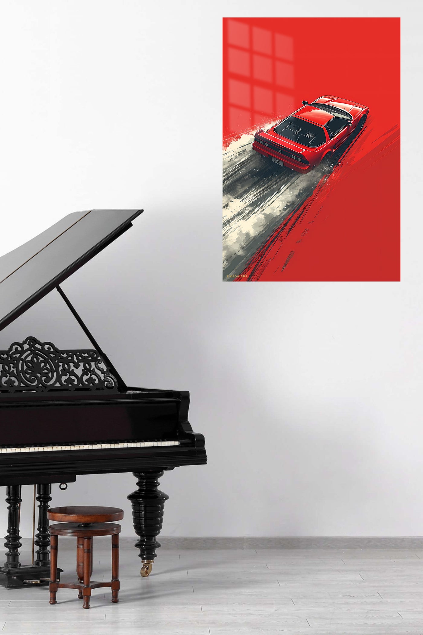 Red Sports Car Minimalist Speed wall art