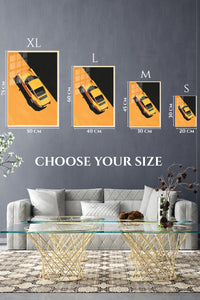 Yellow Classic Car Top View wall art