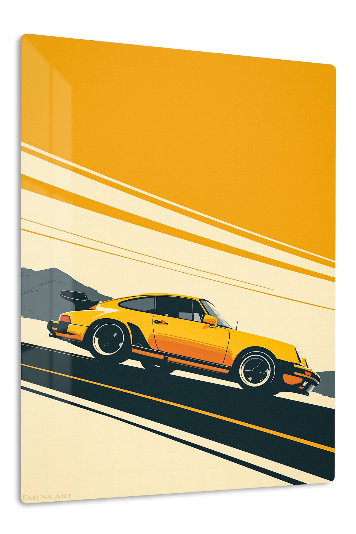 Yellow Classic Coupe Retro Road wall art