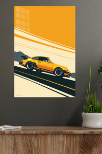 Yellow Classic Coupe Retro Road wall art