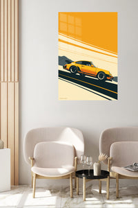 Yellow Classic Coupe Retro Road wall art