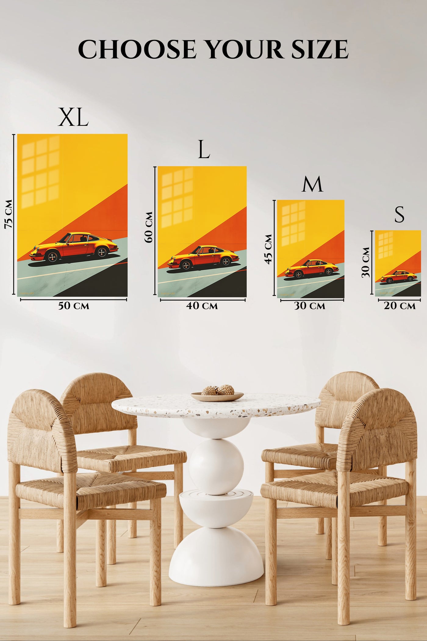 Orange Classic Coupe Sunset wall art