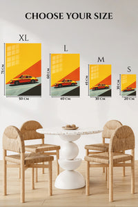 Orange Classic Coupe Sunset wall art