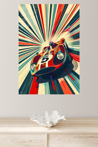 Vintage Race Car Number 5 wall art