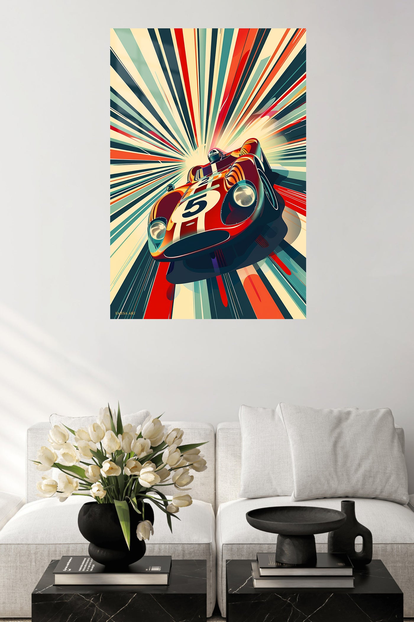 Vintage Race Car Number 5 wall art