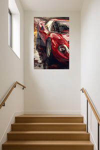 Red Classic Racing Car Close Up wall art