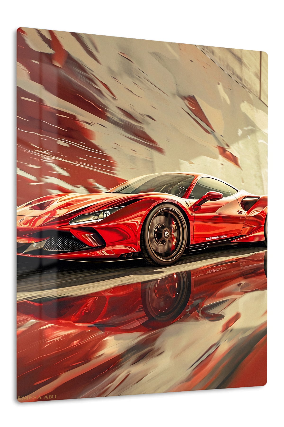 Red Vintage Race Car Motion wall art