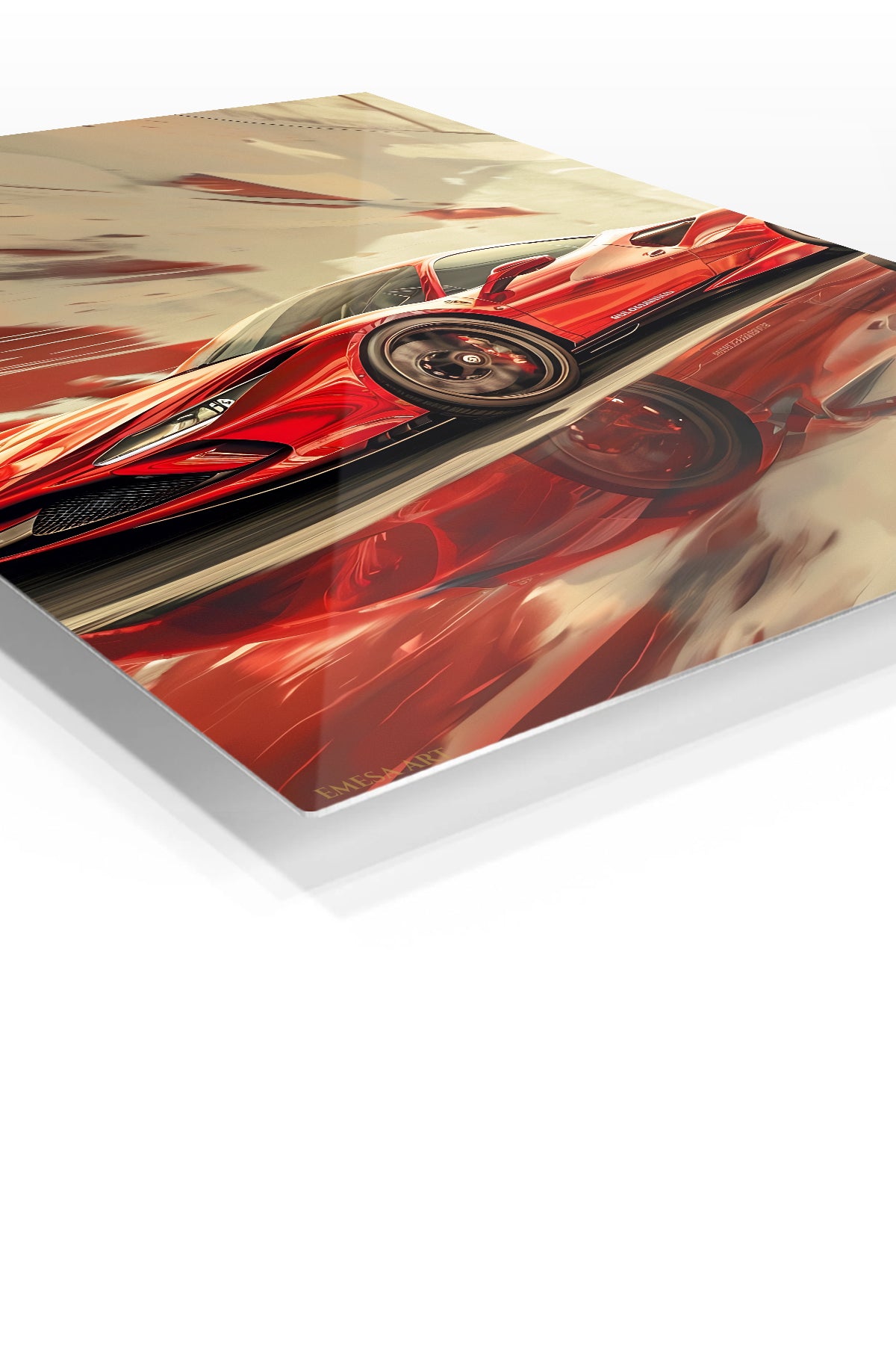 Red Vintage Race Car Motion wall art