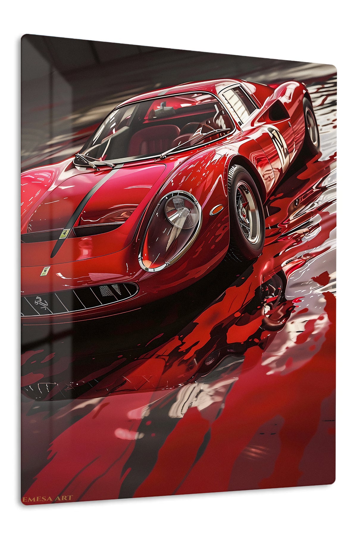 Red Classic Sports Car Abstract wall art