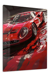 Red Classic Sports Car Abstract wall art