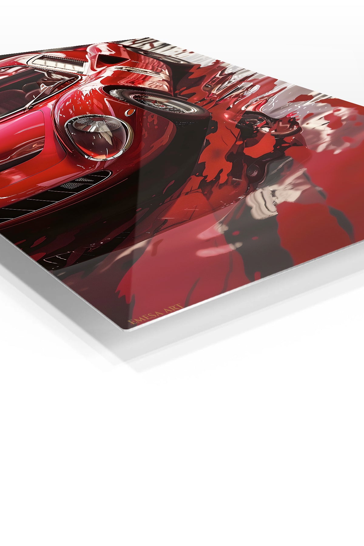 Red Classic Sports Car Abstract wall art