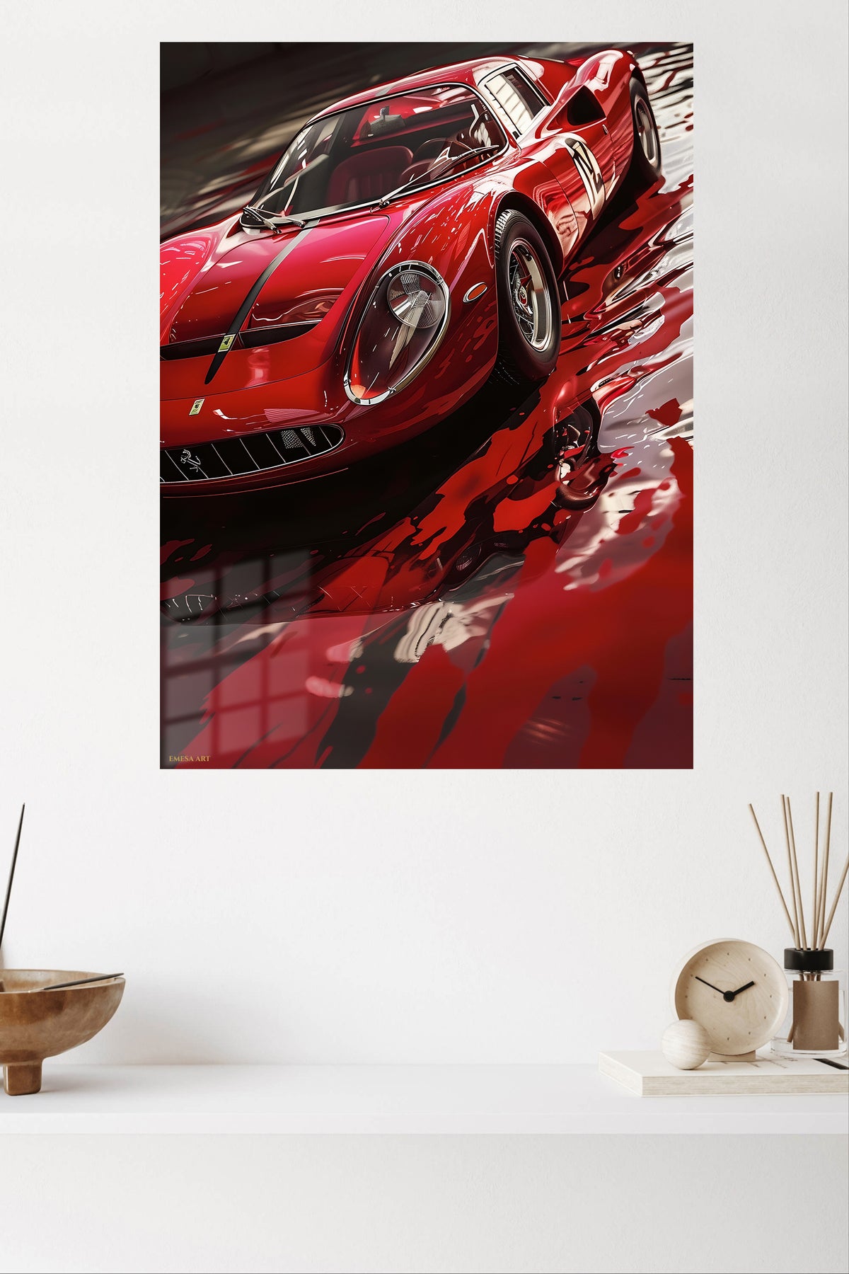 Red Classic Sports Car Abstract wall art
