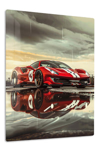 Red Supercar Storm Landscape wall art