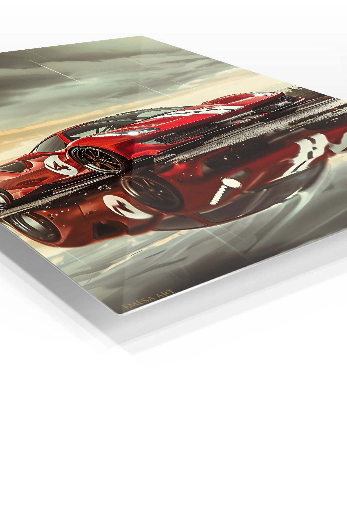 Red Supercar Storm Landscape wall art