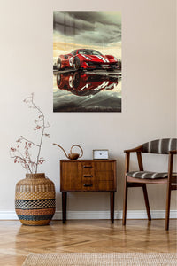 Red Supercar Storm Landscape wall art