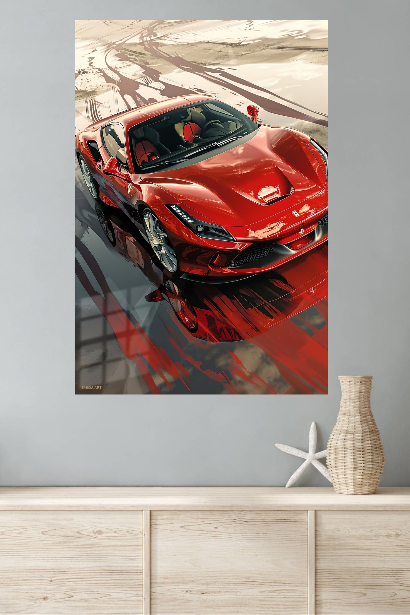 Red Supercar Urban Abstract wall art