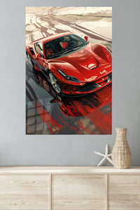 Red Supercar Urban Abstract wall art