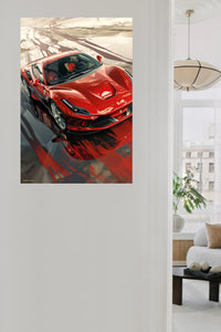 Red Supercar Urban Abstract wall art
