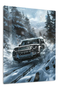 Black Off Road SUV Snow wall art