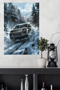Black Off Road SUV Snow wall art
