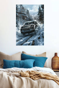 Black Off Road SUV Snow wall art